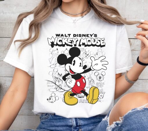 Disney Mickey And Friends Mickey Mouse Sketches T-Shirt