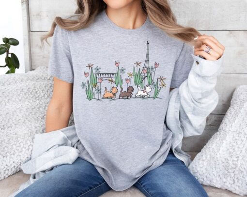 Disney Aristocrats Floral Shirt, Cats Eiffel Tower Paris Shirt