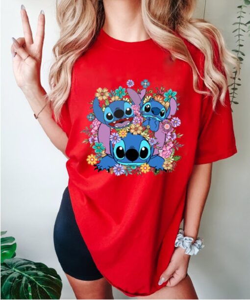 Comfort Colors® Stitch Floral Shirt Disney Stitch Shirt