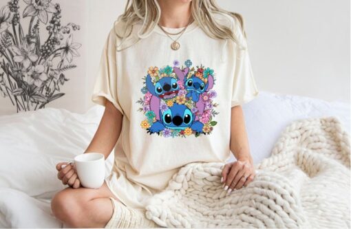 Comfort Colors® Stitch Floral Shirt Disney Stitch Shirt