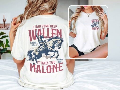 I Had Some Help Wallen And Malone Tee, Country Music Graphic Tee