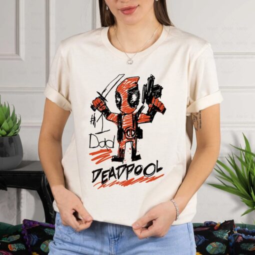 Marvel Deadpool 1 Dad Deadpool Sketch T-Shirt Father's Day