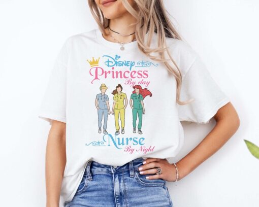 Disney Princess By Day Nurse By Night T-Shirt, Disney Nurse Shirt