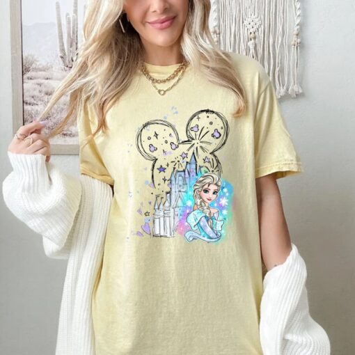 Disney Castle Elsa Shirt Frozen Magic Kingdom Tee Comfort Colors