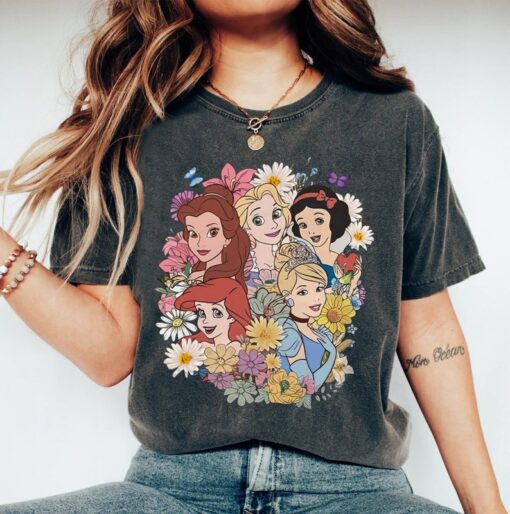 Disney Princess Characters Flower Shirt