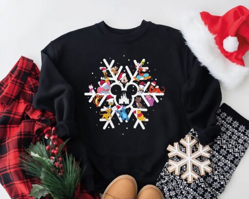 Disney Snowflake Christmas Sweatshirt, Disneyland Xmas Shirt