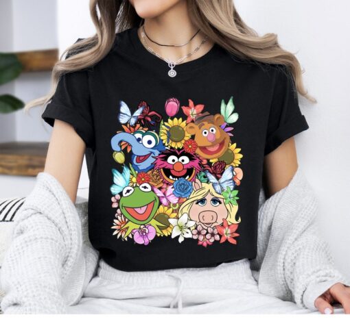 Disney The Muppets Floral Characters Shirt, Kermit, Fozzie