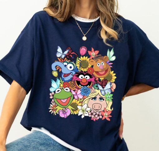 Disney The Muppets Floral Characters Shirt, Kermit, Fozzie