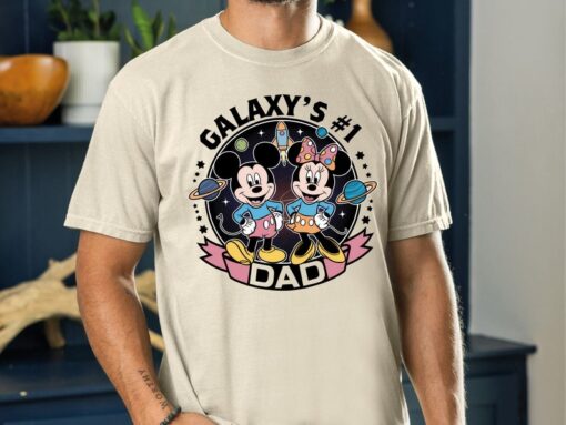 Galaxy's #1 Dad Shirt, Disney Mickey Minnie Daddy Shirt