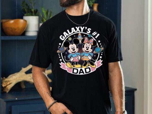 Galaxy's #1 Dad Shirt, Disney Mickey Minnie Daddy Shirt