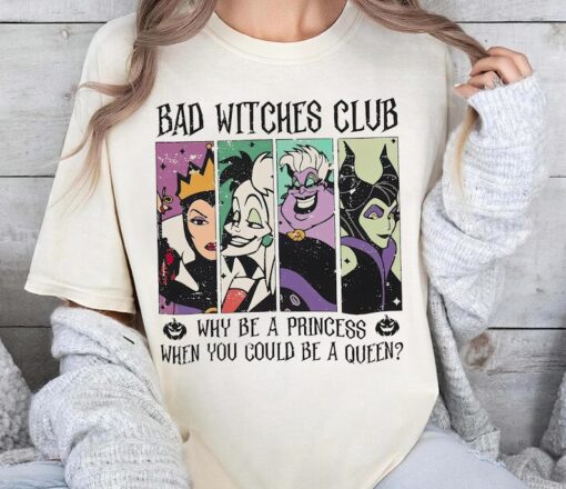 Disney Villain Bad Witches Club Shirt, Maleficent, Evil Queen, Ursula