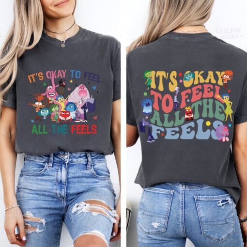 Disney Two-Sided Inside Out 2 It's Okay To Feel All The Feels T-Shirt