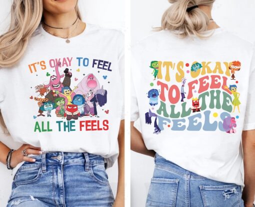 Disney Two-Sided Inside Out 2 It's Okay To Feel All The Feels T-Shirt