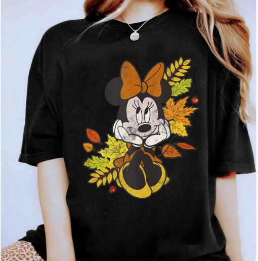 Disney Mickey And Friends Autumn Leaves Minnie Mouse T-Shirt