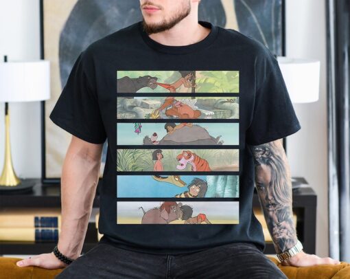 Disney The Jungle Book Scenes Panel Shirt, Vintage Jungle Book T-shirt