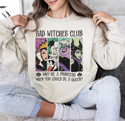 Disney Villain Bad Witches Club Shirt, Maleficent, Evil Queen, Ursula