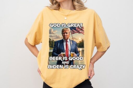 Biden is Crazy Beer Donald Republican 2024 Comfort Colors