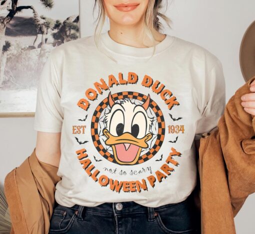 Disney Donal Duck Halloween Party Shirt, Disney Not So Scary T-shirt