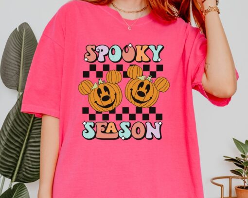 Spooky Season T-Shirt Halloween Graphic Tee Pumpkin Head Cartoon