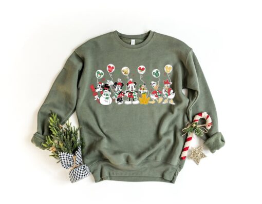 Disney Mickey and Friends Christmas Sweatshirt, Mickey Balloon Shirt