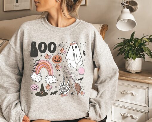 Vintage Halloween Sweatshirt, Halloween Sweater