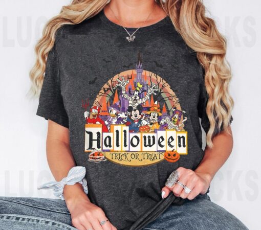 Disney Halloween Trick Or Treat Shirt, Mickey & Friends Tshirt