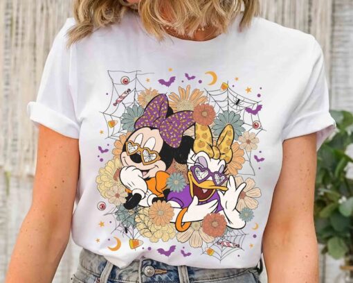 Minnie And Daisy Besties Floral Halloween Shirt