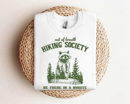 Out Of Breath Hiking Society Raccoon Retro Sweatshirt