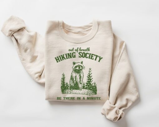 Out Of Breath Hiking Society Raccoon Retro Sweatshirt