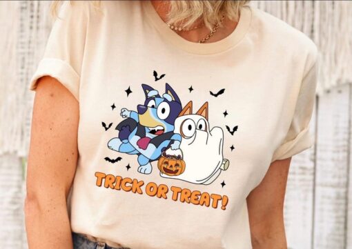 Bluey Trick or Treat Halloween Shirt, Bluey Halloween