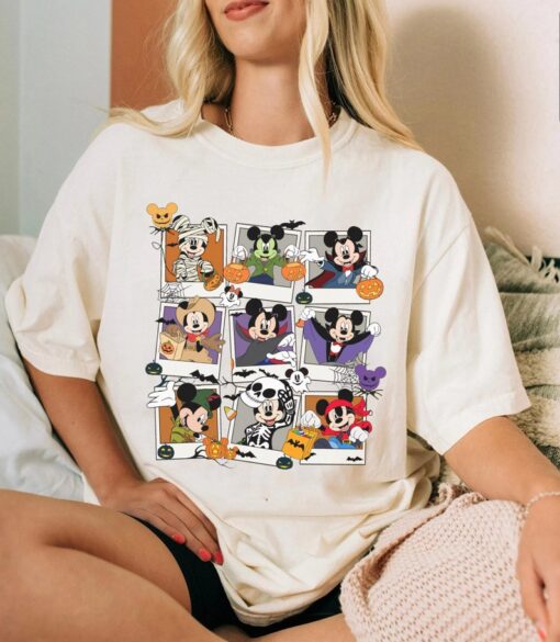 Mickey Mouse Photo Group Halloween Shirt, Disney Spooky Season Tshirt