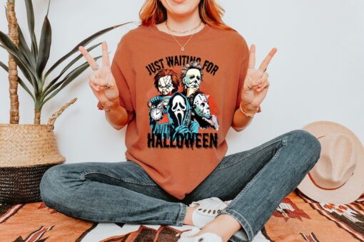 Just Waiting for Halloween Shirt, Cute Spooky Summer Halloween Shirt