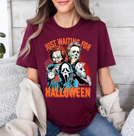 Just Waiting for Halloween Shirt, Cute Spooky Summer Halloween Shirt