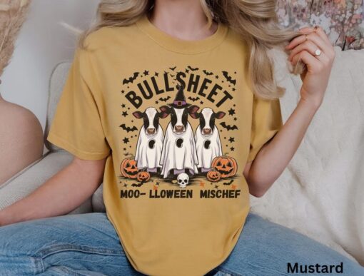 Halloween Cow Lover Shirt Halloween T Shirt Cute Halloween Shirt Retro