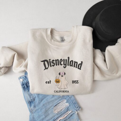 Embroidered Fall Disneyland Ghost Minnie Sweatshirt