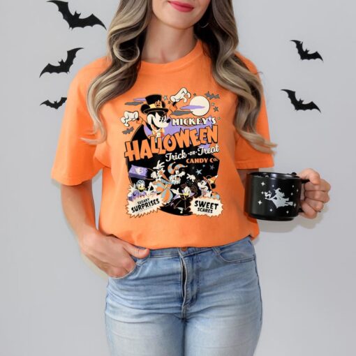 Comfort Colors Retro Disney Mickey Halloween Trick Or Treat Shirt