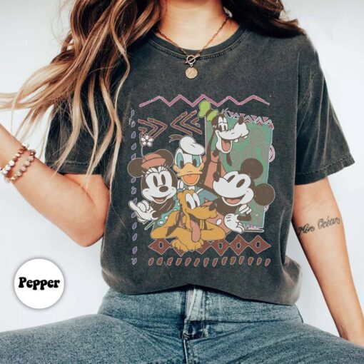 Retro 90s Disney Mickey Mouse & Friends Characters Squad Shirt