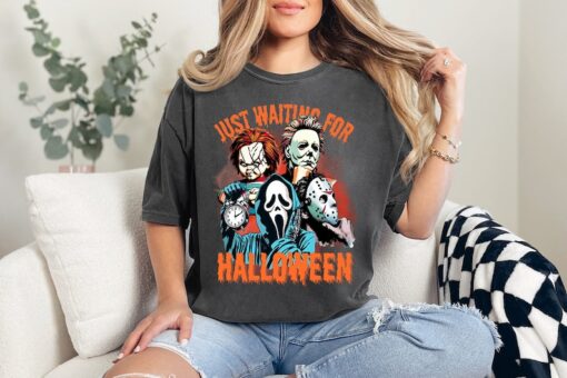 Just Waiting for Halloween Shirt, Cute Spooky Summer Halloween Shirt