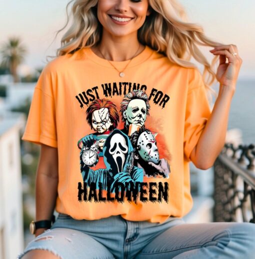 Just Waiting for Halloween Shirt, Cute Spooky Summer Halloween Shirt