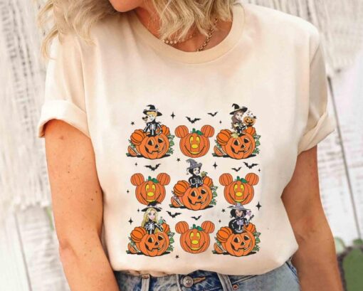 Vintage Disney Princess Pumpkin Halloween Matching Shirt