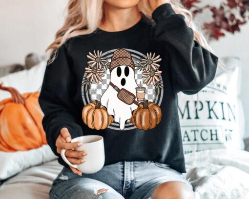 Cute Ghost Halloween Shirt, Pumpkin Spice Coffee Tee