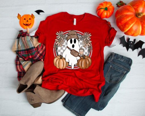 Cute Ghost Halloween Shirt, Pumpkin Spice Coffee Tee