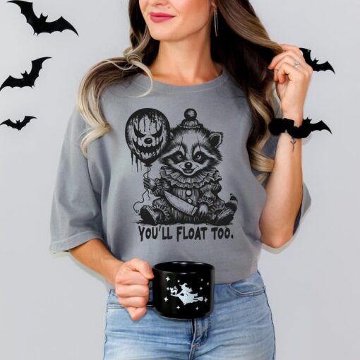 Comfort Colors You'll Float Too Horror Raccoon Halloween Shirt