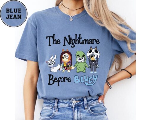 Comfort Colors Bluey Halloween Shirt, The Nightmare Before Bluey