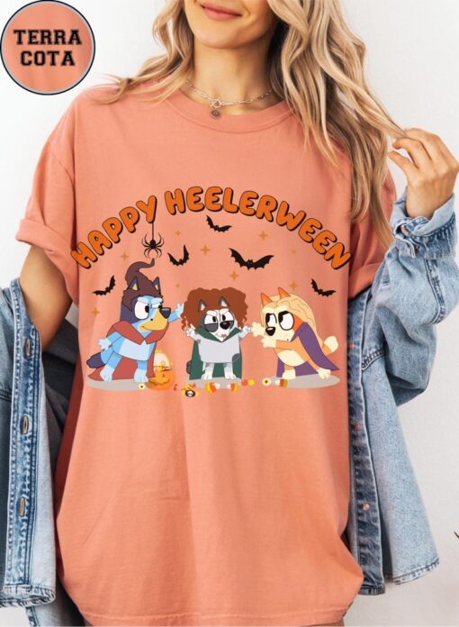 Comfort Colors Happy Heelerween Shirt, Bluey Halloween T-Shirt