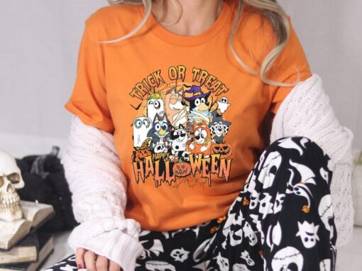 Bluey Halloween Trick or Treat, Retro Spooky Halloween Sweatshirt