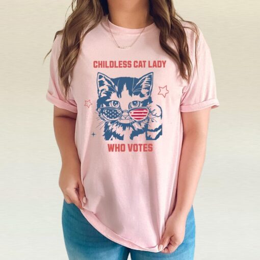 Childless Cat Lady Shirt, 2024 Election shirt, Vote Blue Shirt