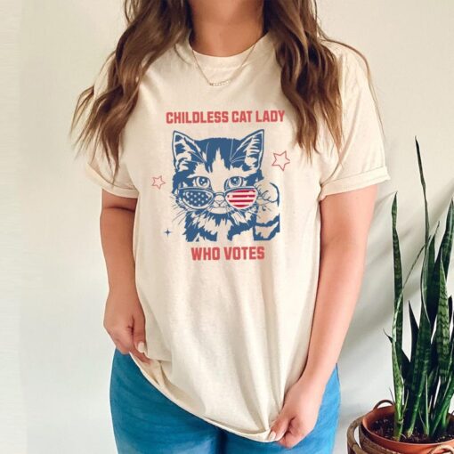 Childless Cat Lady Shirt, 2024 Election shirt, Vote Blue Shirt