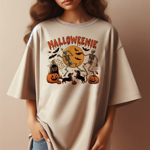 Halloween Skeleton Dancing With Dachshunds Shirt