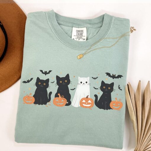 Halloween Cat Shirt, Ghost Shirt, Ghost Cat Shirt, Happy Halloween